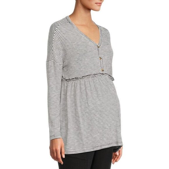 (6 for $25) Time and Tru Maternity Soft Henley Babydoll Size Medium - Picture 1 of 7